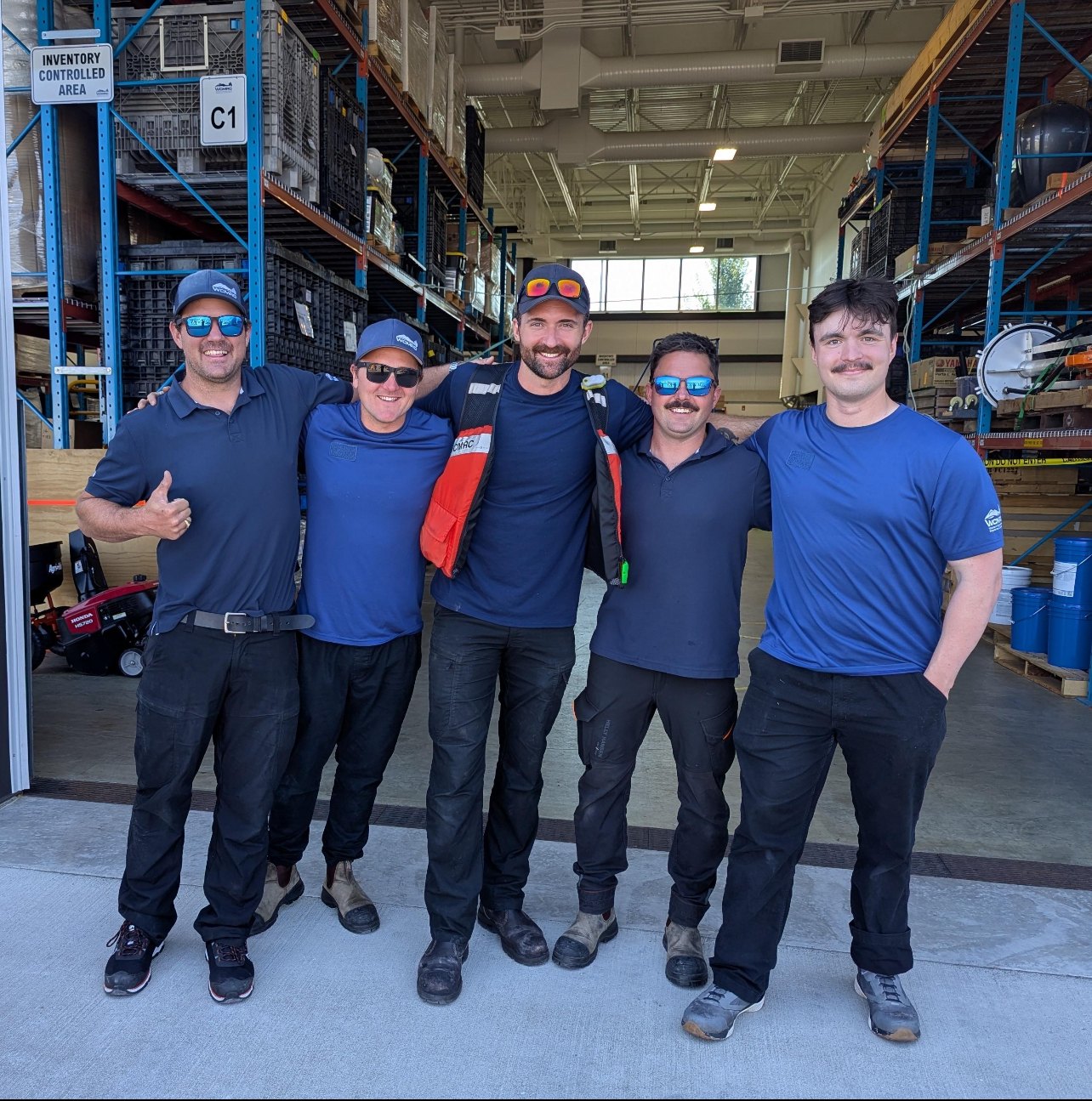 Stuart Davies with the marine response crew